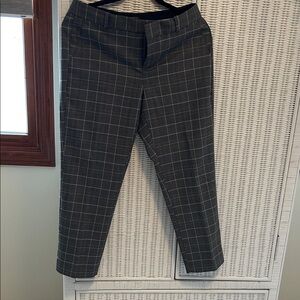 Banana Republic Gray Plaid Cropped Pants